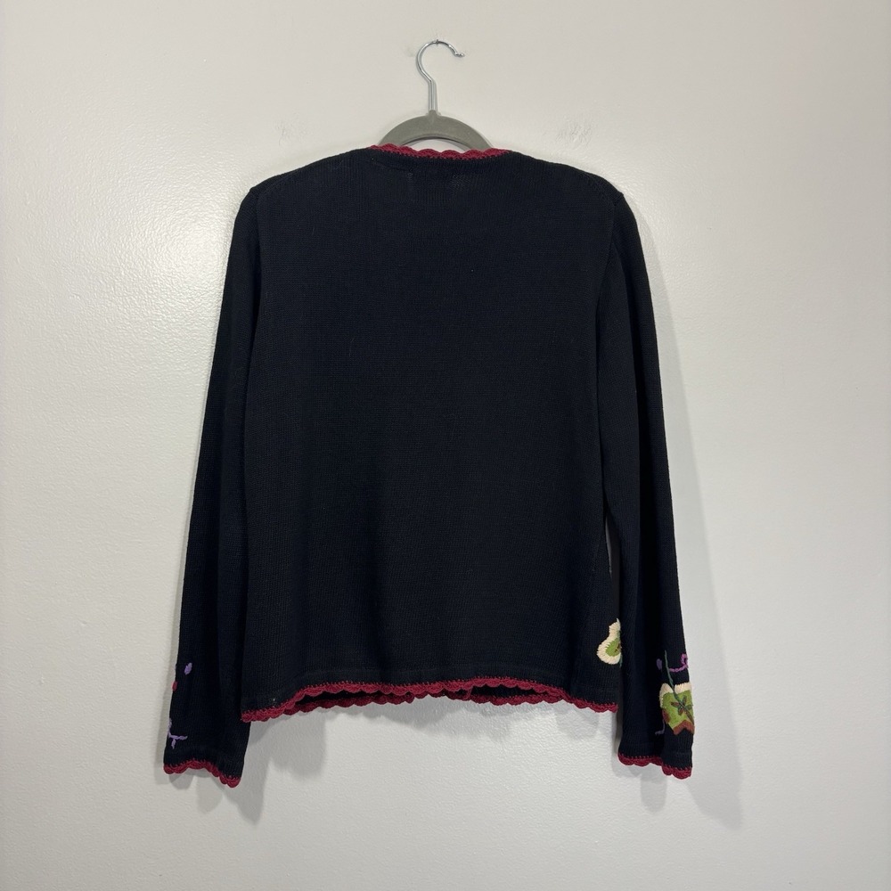 Vintage Emma Tricot New York Cardigan Sweater Women's Small Wine Theme~ Grapes - Picture 2 of 3